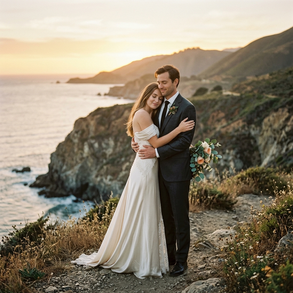 Editorial wedding embrace